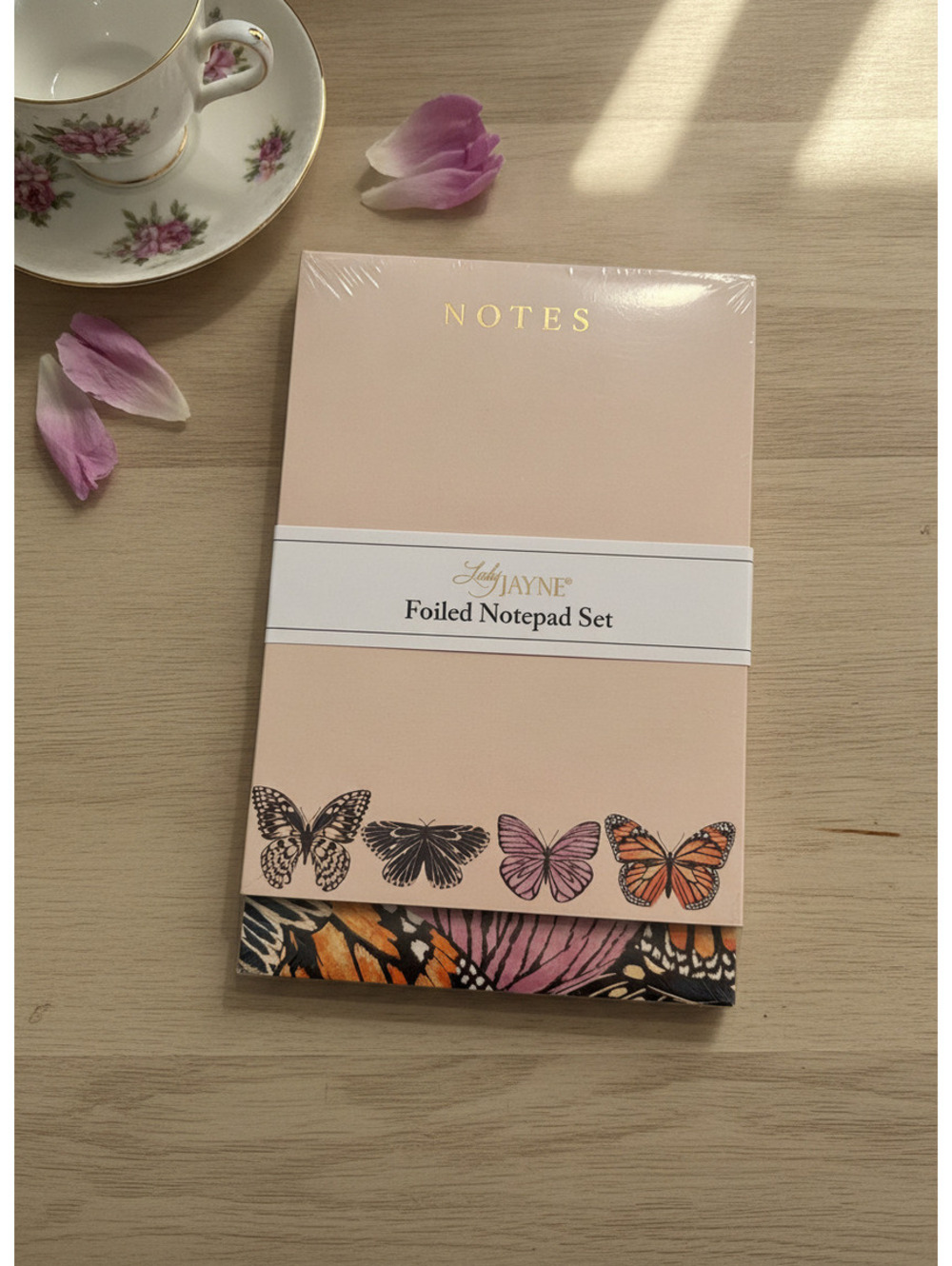 Lady Jayne Foiled Notepad Set with Butterfly Design